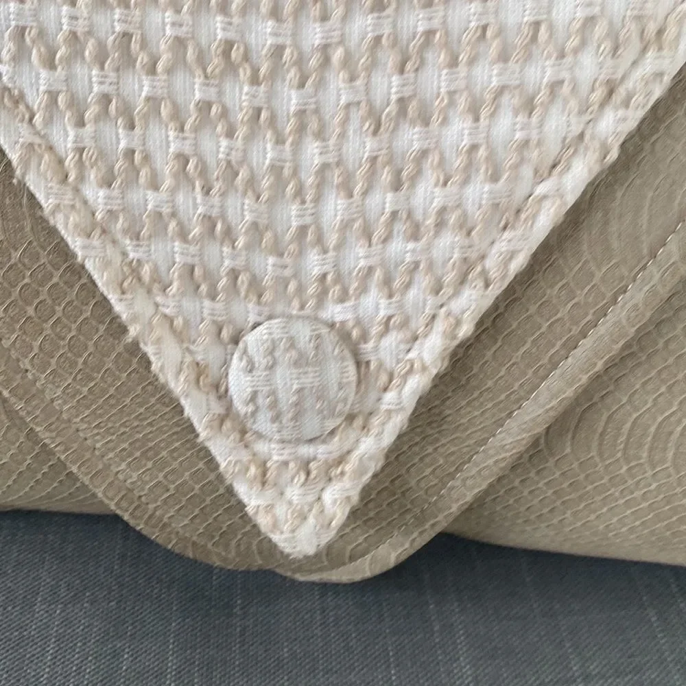 Custom-Made High End Faux Leather & Fabric Accent Pillow (1)